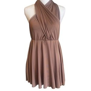 Hello Molly Women’s Mauve Mini Wrap Summer Formal Wedding Cocktail Dress Size 8.